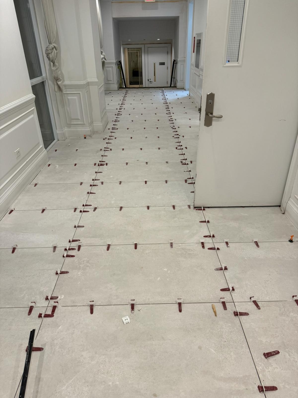 Luxury hallway tile floor