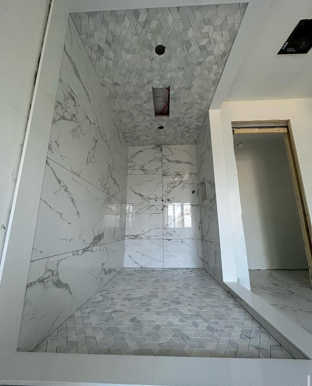 3D mosaic ceiling marble shower