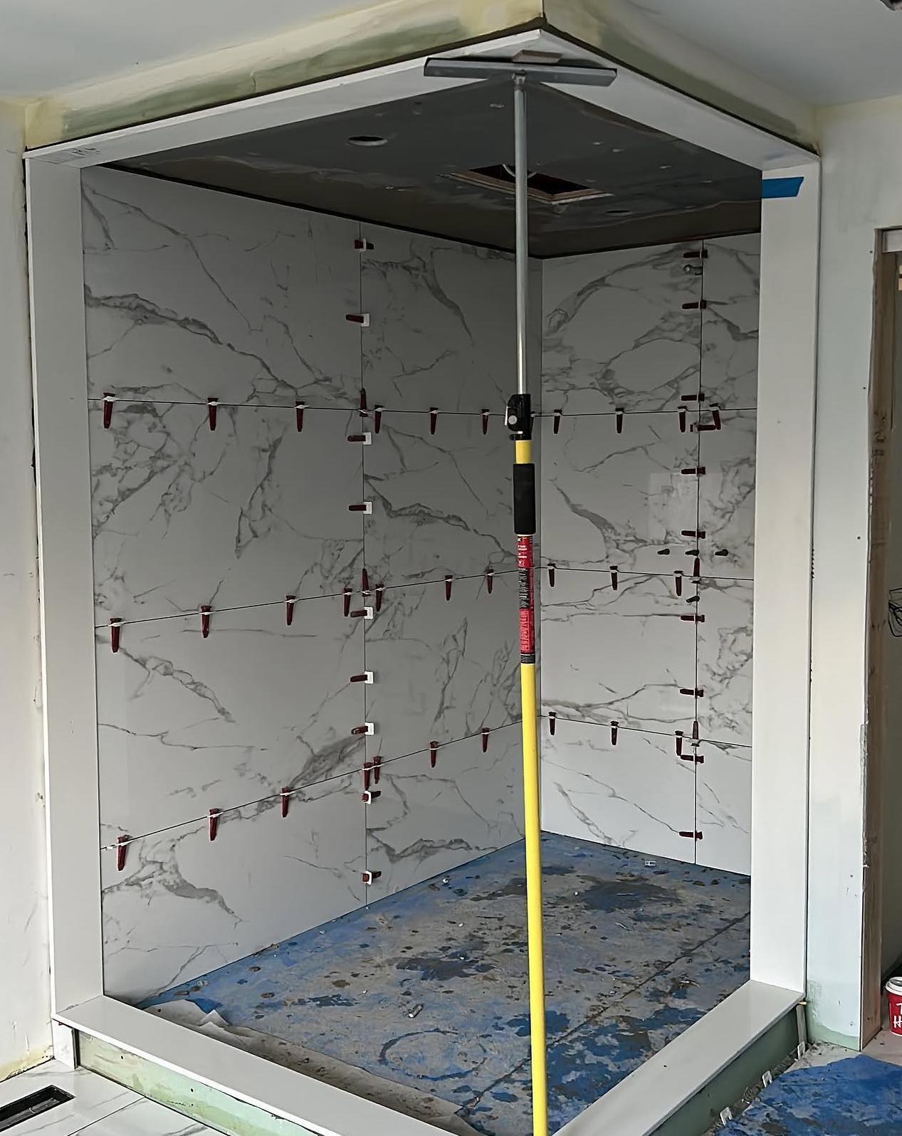 Marble porcelain shower walls