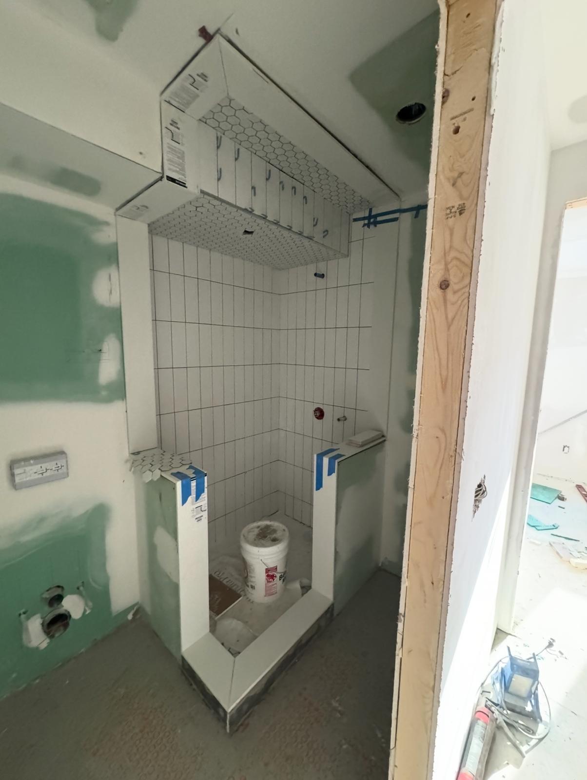 Steam shower hexagon ceiling